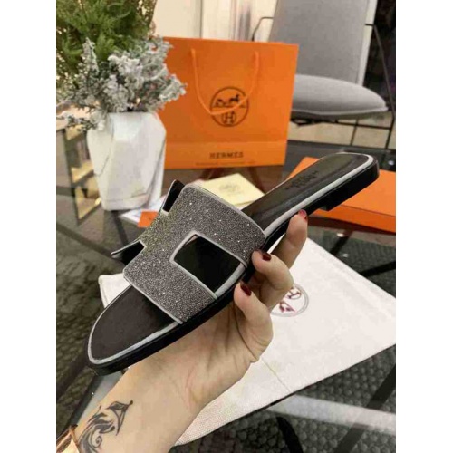 Replica Hermes Fashion Slippers For Women #470632 $85.00 USD for Wholesale