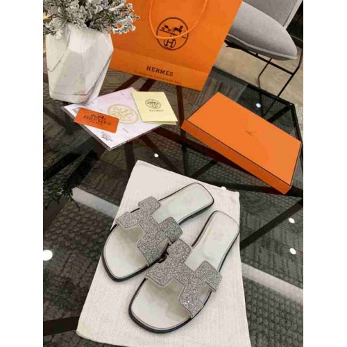 Replica Hermes Fashion Slippers For Women #470633 $85.00 USD for Wholesale