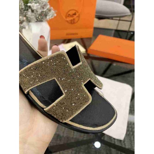 Replica Hermes Fashion Slippers For Women #470634 $85.00 USD for Wholesale