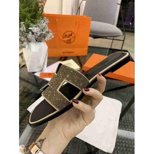 Replica Hermes Fashion Slippers For Women #470634 $85.00 USD for Wholesale