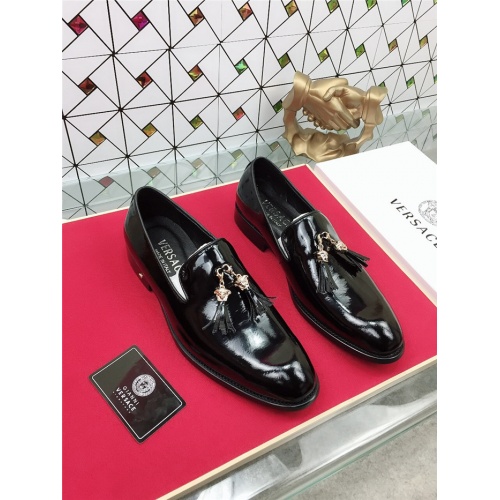 Replica Versace Leather Shoes For Men #471804 $82.00 USD for Wholesale