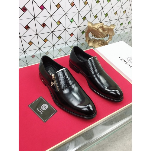 Replica Versace Leather Shoes For Men #471806 $82.00 USD for Wholesale