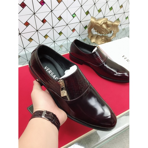 Versace Leather Shoes For Men #471807 $82.00 USD, Wholesale Replica Versace Leather Shoes