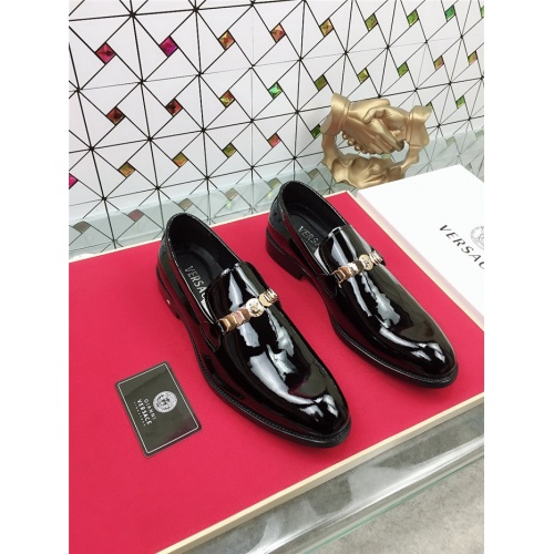 Replica Versace Leather Shoes For Men #471810 $82.00 USD for Wholesale