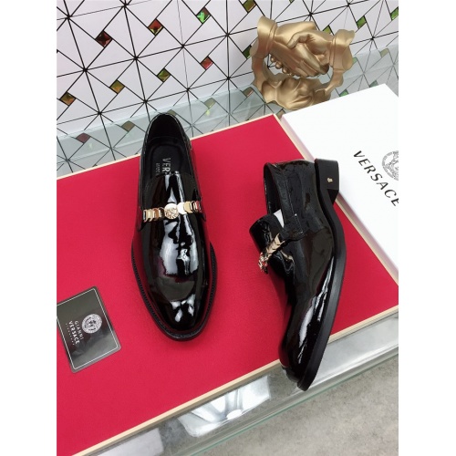 Replica Versace Leather Shoes For Men #471810 $82.00 USD for Wholesale