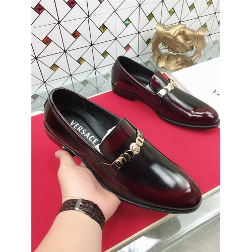 Versace Leather Shoes For Men #471811 $82.00 USD, Wholesale Replica Versace Leather Shoes