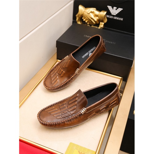 Armani Leather Shoes For Men #477034 $78.00 USD, Wholesale Replica Armani Leather Shoes