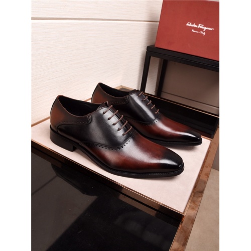 Replica Salvatore Ferragamo SF Leather Shoes For Men #477391 $108.00 USD for Wholesale