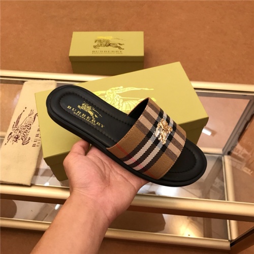 Replica Burberry Fashion Slippers For Men #478055 $49.00 USD for Wholesale