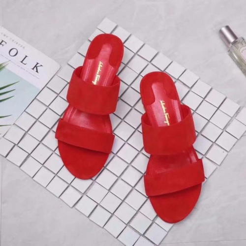 Replica Salvatore Ferragamo SF Slippers For Women #480050 $56.00 USD for Wholesale