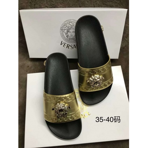 Replica Versace Fashion Slippers For Women #480858 $60.00 USD for Wholesale