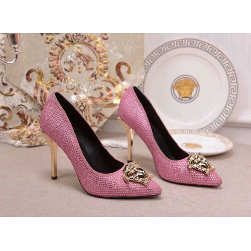 Versace High-Heeled Shoes For Women #480883 $78.00 USD, Wholesale Replica Versace High-Heeled Shoes