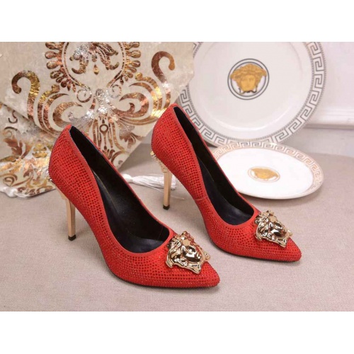 Versace High-Heeled Shoes For Women #480886 $78.00 USD, Wholesale Replica Versace High-Heeled Shoes