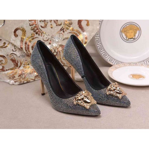 Versace High-Heeled Shoes For Women #480887 $78.00 USD, Wholesale Replica Versace High-Heeled Shoes