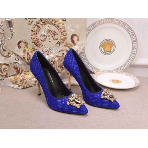 Versace High-Heeled Shoes For Women #480888 $78.00 USD, Wholesale Replica Versace High-Heeled Shoes