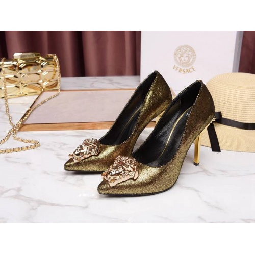 Replica Versace High-Heeled Shoes For Women #480901 $78.00 USD for Wholesale