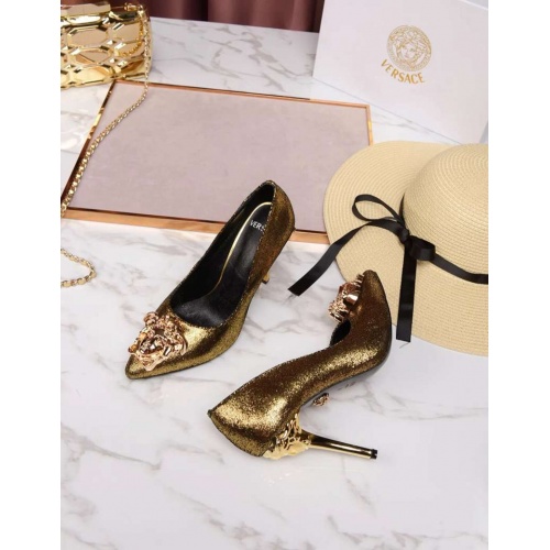 Replica Versace High-Heeled Shoes For Women #480901 $78.00 USD for Wholesale