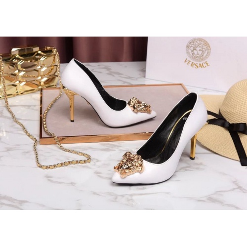 Versace High-Heeled Shoes For Women #480939 $78.00 USD, Wholesale Replica Versace High-Heeled Shoes