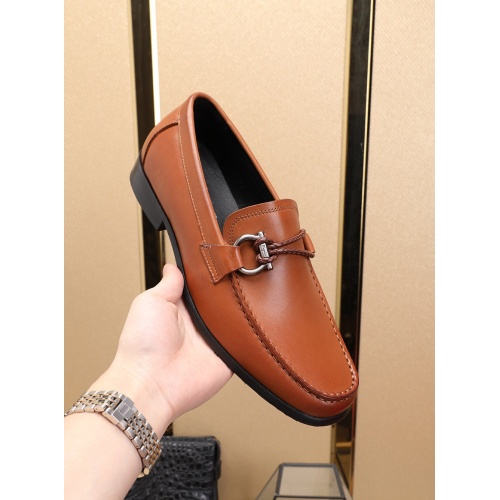 Replica Salvatore Ferragamo SF Leather Shoes For Men #481329 $85.00 USD for Wholesale