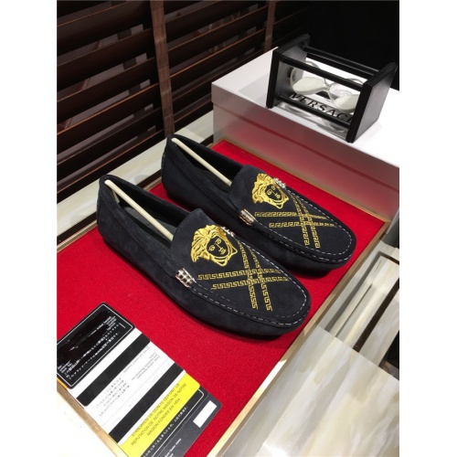 Versace Leather Shoes For Men #482929 $75.00 USD, Wholesale Replica Versace Leather Shoes