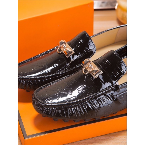 Replica Hermes Leather Shoes For Men #493574 $75.00 USD for Wholesale
