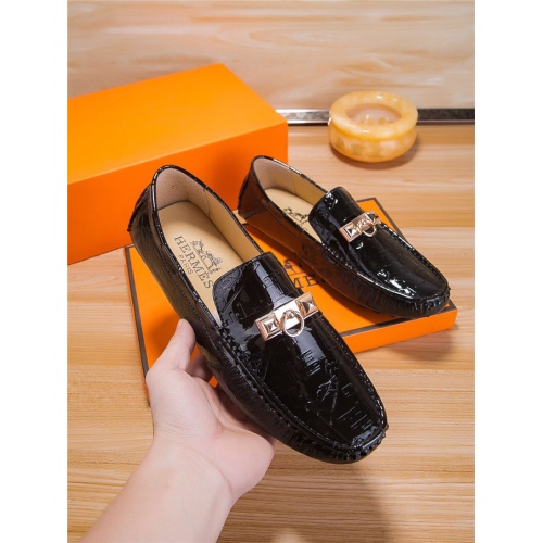 Replica Hermes Leather Shoes For Men #493574 $75.00 USD for Wholesale