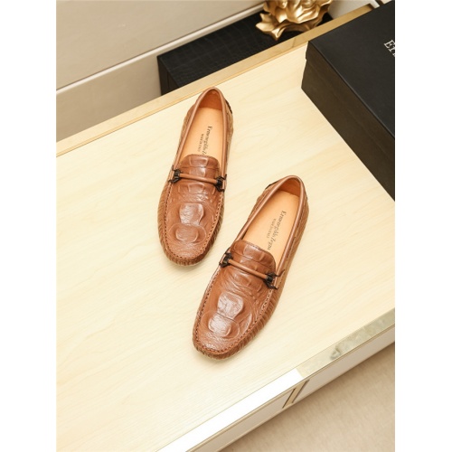 Replica Ermenegildo Zegna Leather Shoes For Men #495371 $69.00 USD for Wholesale