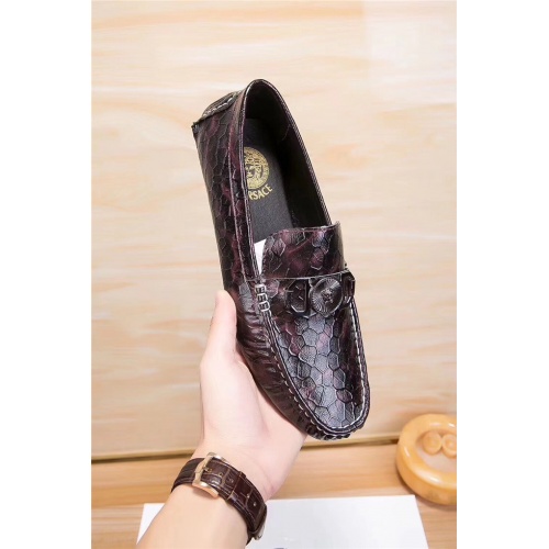 Versace Leather Shoes For Men #496226 $75.00 USD, Wholesale Replica Versace Leather Shoes
