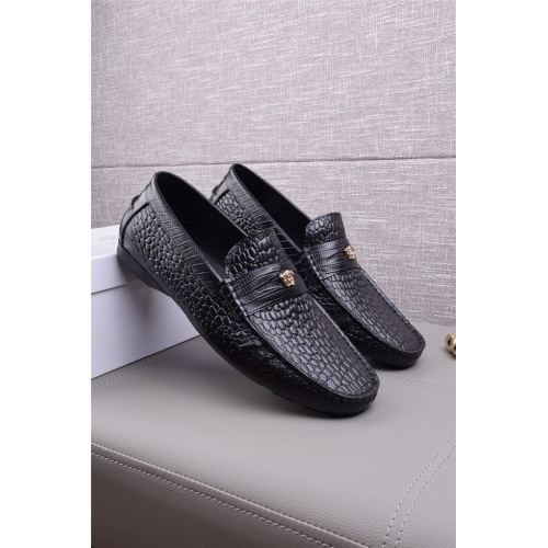 Versace Leather Shoes For Men #496228 $75.00 USD, Wholesale Replica Versace Leather Shoes