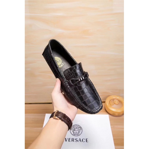 Versace Leather Shoes For Men #496229 $78.00 USD, Wholesale Replica Versace Leather Shoes
