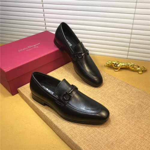 Replica Salvatore Ferragamo SF Leather Shoes For Men #496873 $88.00 USD for Wholesale