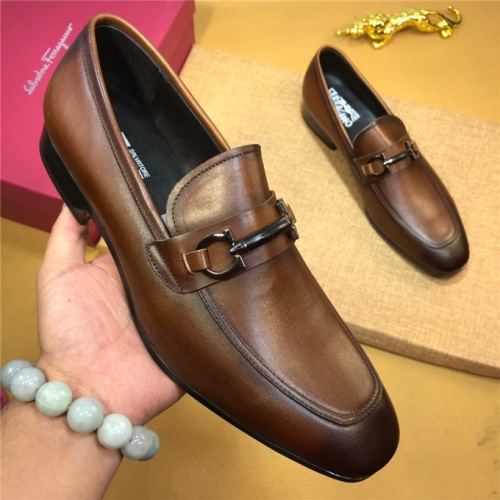 Salvatore Ferragamo SF Leather Shoes For Men #496874