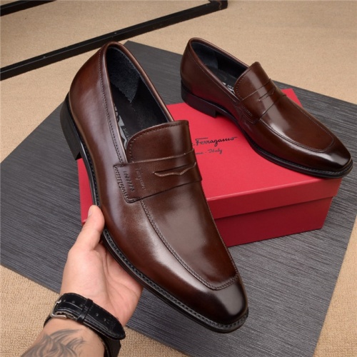 Salvatore Ferragamo SF Leather Shoes For Men #496875 $107.00 USD, Wholesale Replica Salvatore Ferragamo Leather Shoes