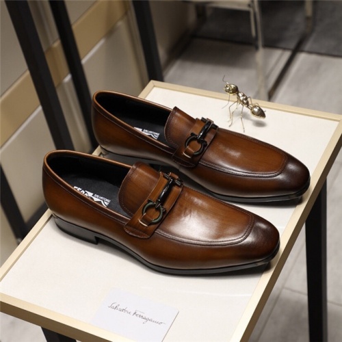 Salvatore Ferragamo SF Leather Shoes For Men #498109 $85.00 USD, Wholesale Replica Salvatore Ferragamo Leather Shoes