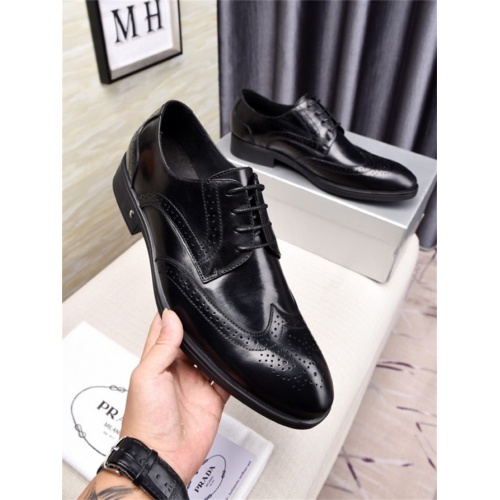 Prada Leather Shoes For Men #498879 $80.00 USD, Wholesale Replica Prada Leather Shoes