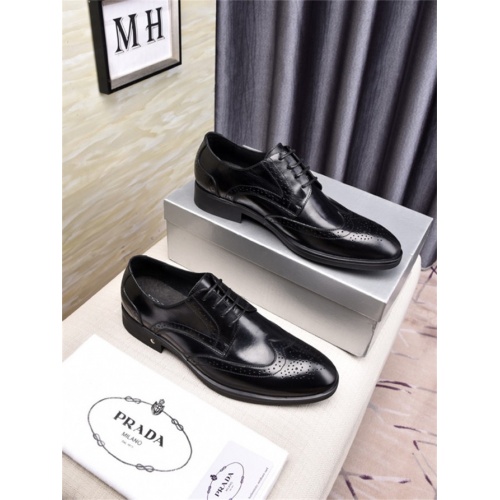 Replica Prada Leather Shoes For Men #498879 $80.00 USD for Wholesale