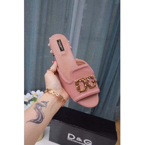 Replica Dolce&Gabbana D&G Slippers For Women #500219 $69.00 USD for Wholesale