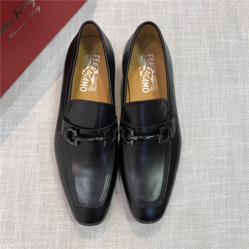 Replica Salvatore Ferragamo Leather Shoes For Men #504984 $96.00 USD for Wholesale