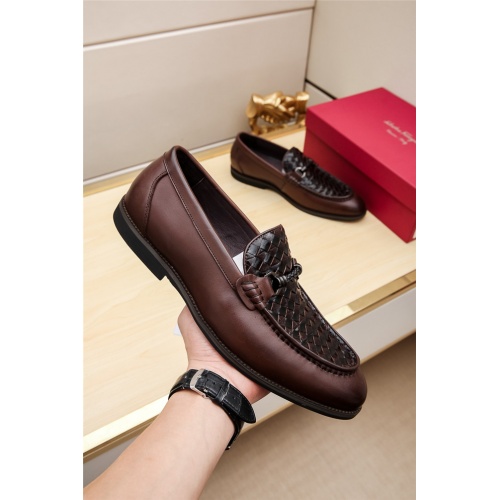 Replica Ferragamo Leather Shoes For Men #506675 $80.00 USD for Wholesale