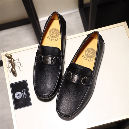 Versace Leather Shoes For Men #508139 $72.00 USD, Wholesale Replica Versace Flat Shoes