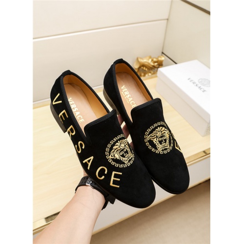 Replica Versace Leather Shoes For Men #513388 $80.00 USD for Wholesale