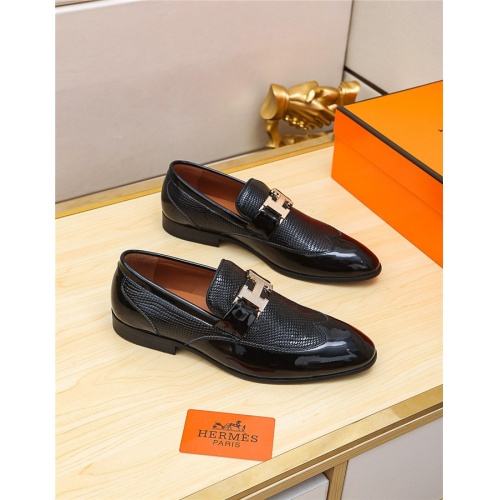 Replica Hermes Leather Shoes For Men #514524 $76.00 USD for Wholesale