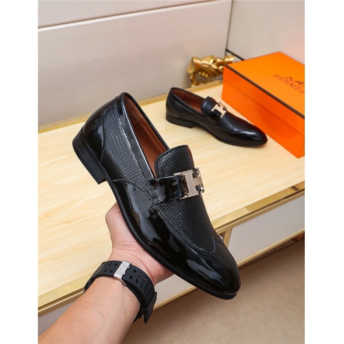 Replica Hermes Leather Shoes For Men #514524 $76.00 USD for Wholesale