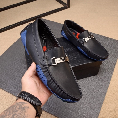 Armani Leather Shoes For Men #514570 $76.00 USD, Wholesale Replica Armani Leather Shoes