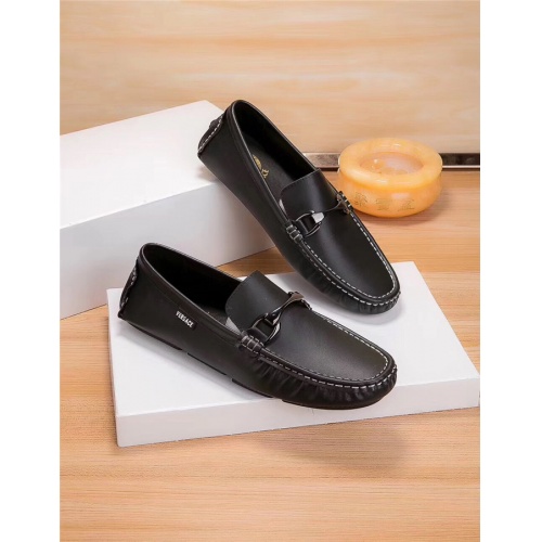 Versace Leather Shoes For Men #516690 $76.00 USD, Wholesale Replica Versace Leather Shoes