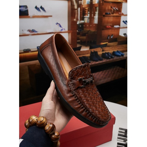 Replica Ferragamo Leather Shoes For Men #521713 $78.00 USD for Wholesale