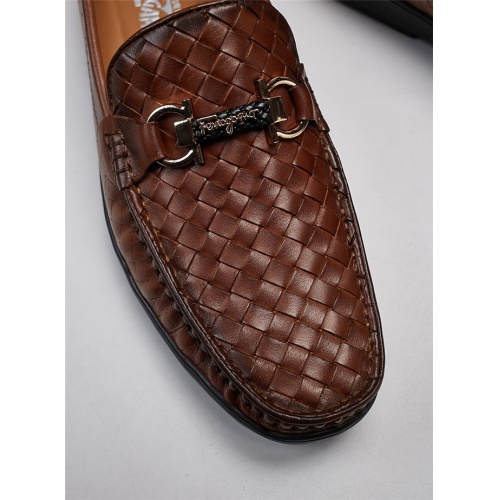 Replica Ferragamo Leather Shoes For Men #521713 $78.00 USD for Wholesale
