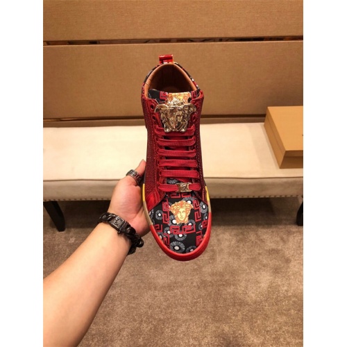 Replica Versace High Tops Shoes For Men #521920 $80.00 USD for Wholesale