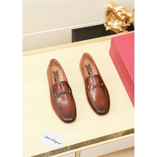 Replica Ferragamo Leather Shoes For Men #521961 $69.00 USD for Wholesale