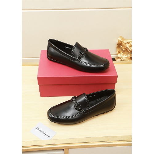 Replica Ferragamo Leather Shoes For Men #521962 $69.00 USD for Wholesale
